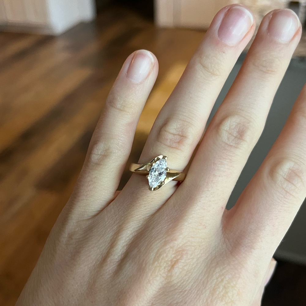 Size 5.25 CZ Marquis Ring